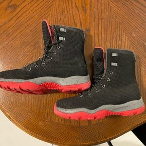Air Jordan Black and Red Men's Winter WATERPROOF Boots